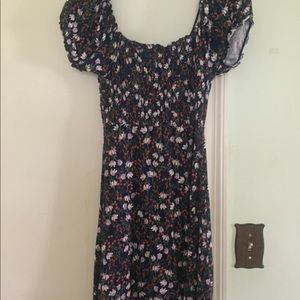 Tara smocked floral skater dress